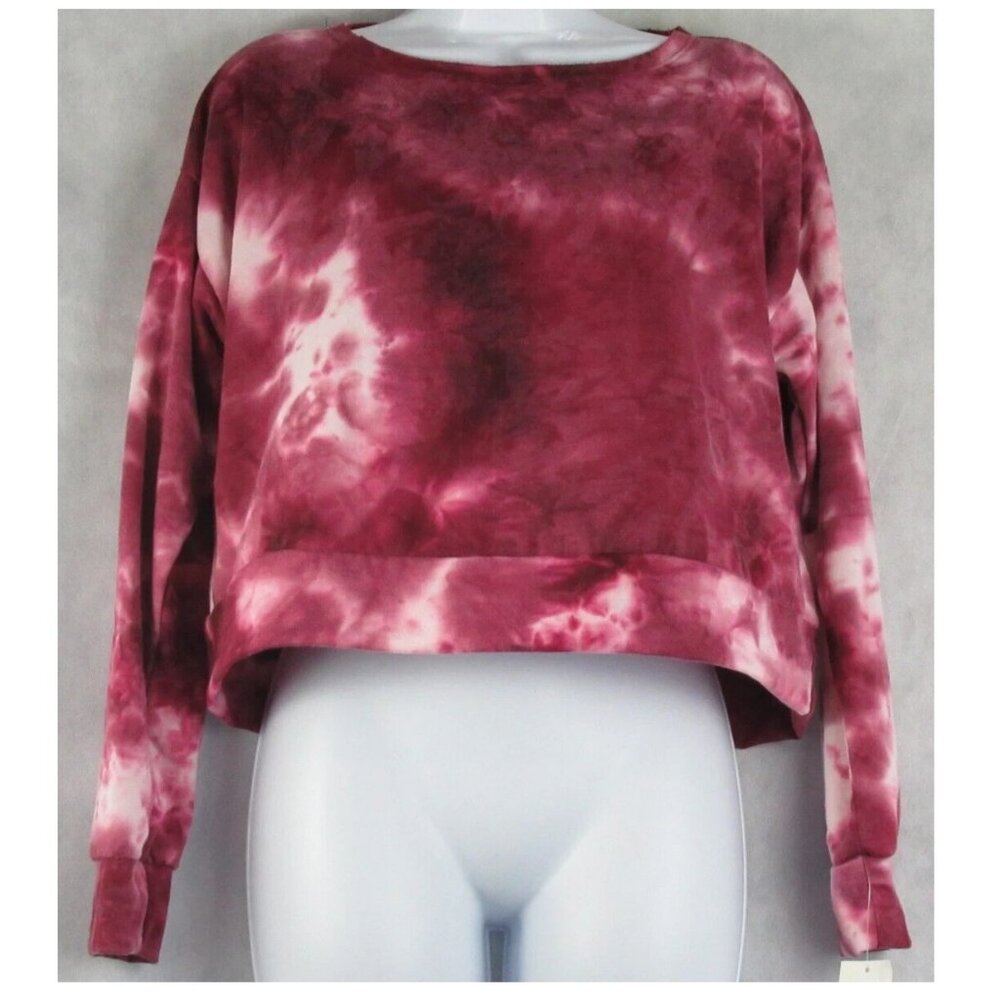 Jenni Women's Rayon Lounge Pajama Top, Red Multi Tie Dye, XS